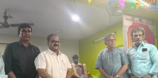 மறைந்த விநியோகஸ்தர் சங்க தலைவர் கே.ராஜன் உருவப்பட திறப்பு நிகழ்ச்சியில் நாசர், பூச்சி முருகன் பங்கேற்பு